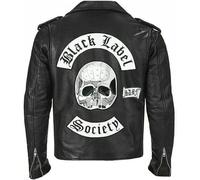 PROMENADE CHIC BLS Doom Crew Skull Patch Biker Vest, Noir - Bls Faux Jacket, 4XL