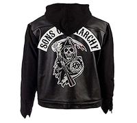 PROMENADE CHIC Charlie SOA Highway Club Gilet et veste en cuir, Noir - Cuir synthétique pour homme, M