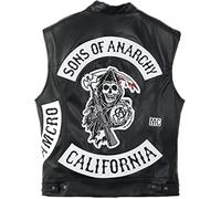 PROMENADE CHIC Charlie SOA Highway Club Gilet et veste en cuir, Noir - Cuir véritable., 3XL