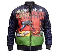 PROMENADE CHIC Snoopy Doggystyle Blouson d'aviateur universitaire léger, Bleu - Polyester, 4XL