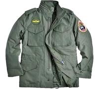 PROMENADE CHIC Travis M65 Veste militaire en coton Vert olive, Vert olive - Veste en coton pour chauffeur de taxi, XXL