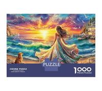 Promenade Coucher Soleil 1000 Pieces Heavy-Duty Cardboard Promenade Plage Puzzle for Kids 12+ Frustration-Free Assembly Retirement Gift Museum-Quality Print 70x50cm/1000pcs
