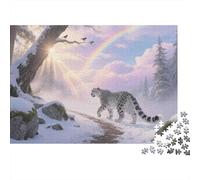 Promenade du léopard des neiges Puzzle 1000 Pièces Précis Adultes Activité D’intérieur Jeu Éducatif Fabriqué en Europe Matériau Écologique 38x26cm/1000pcs