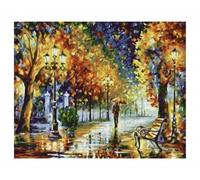 Schipper Peinture par numéros – Promenade en automne – Pinceaux et peintures acryliques – 24 x 30 cm