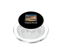 Promenade en Bord de mer rétro avec Coucher de Soleil et Panorama côtier de Virginia Beach PopSockets PopGrip pour MagSafe