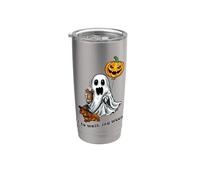 Promenade fantôme d'Halloween avec mon teckel : mon petit Gobelet isotherme en acier inoxydable double paroi
