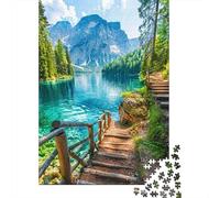 Promenade Forêt au Bord du Lac Puzzle 1000 Pièces Puzzle pour Adultes Papier Coffret Puzzle 1000 Pièces Paysage Montagnard Détente Décoration Cadeau 38x26cm/1000pcs