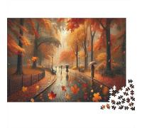 Promenade Parc Automne Puzzle 1000 Pièces avec Découpe Précise, Jeu De Puzzle Classique Concentration Training Puzzle pour Un Tableau À Encadrer, Superbe Idée Cadeau 38x26cm/1000pcs