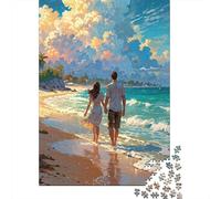 Promenade Romantique sur la Plage Puzzle 1000 Pièces Adultes intéressant Puzzles 1000 Pièces Jeux D'adresse Cadeau 52x38cm/1000pcs