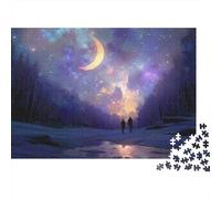 Promenade sous Les étoiles - Puzzle de 1000 pièces en Carton 100% recyclé - La Nuit étoilée avec Un Couple - Cadeau Amusant pour Adultes et Enfants - 52 x 38 cm