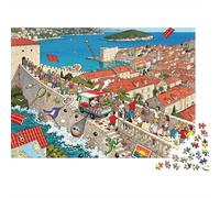Promenade sur Les remparts de la Vieille Ville de Dubrovnik Wreck Puzzle en Bois Imperméable DIY Puzzles De 1000 Pièces pour Adultes Cadeaux Coloré Jeux Éducatifs