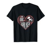 Promeneur de chien en forme de cœur avec chien mignon T-Shirt