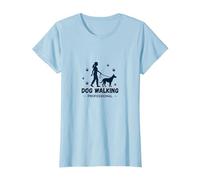 Promeneur de Chien Professionnel : Logo du Service de Soins pour Animaux T-Shirt, Femme, Bleu Céleste, XL