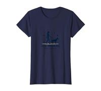Promeneur de Chien Professionnel : Logo du Service de Soins pour Animaux T-Shirt, Femme, Bleu Marine, 3XL