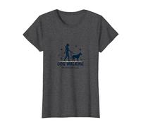 Promeneur de Chien Professionnel : Logo du Service de Soins pour Animaux T-Shirt, Femme, Chiné Foncé, 3XL