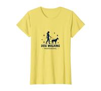 Promeneur de Chien Professionnel : Logo du Service de Soins pour Animaux T-Shirt, Femme, Citron, M