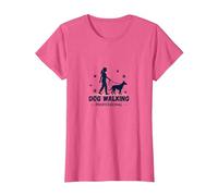 Promeneur de Chien Professionnel : Logo du Service de Soins pour Animaux T-Shirt, Femme, Rose Chiné, L