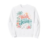 Promenez-Vous avec Jesus Coastal Beach Faith Summer Design Sweatshirt