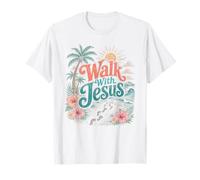Promenez-Vous avec Jesus Coastal Beach Faith Summer Design T-Shirt
