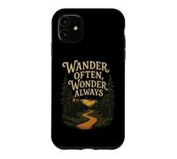 Promenez-Vous Souvent, émerveillez-Vous Toujours, randonnée, Aventure, Sentier forestier Coque pour iPhone 11