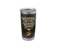 Promenez-vous souvent, émerveillez-vous toujours, randonnée, aventure, sentier forestier Gobelet isotherme en acier inoxydable double paroi