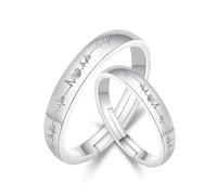 Promesse Anneau pour les couples assortiment des bagues de couple de couples de cœur ajustés pour les cadeaux de copine de petite amie pour les cadeaux de la Saint-Valentin de Noël