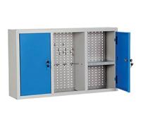 Prometal - Armoire à outils en tôle, 2 portes de couleur bleu, fond réalisé avec panneau perforé pour avoir la possibilité de suspendre des outils de travail