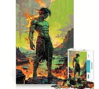 Prométhée︰ Gardien de la Flamme Primordiale Puzzle 1000 Pièces pour Adultes Jeu de Logique Puissant Soulagement de l'Anxiété Bords Transparents Cadeau de Fête 38x26cm