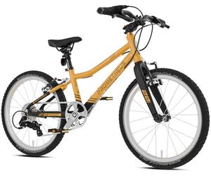 PROMETHEUS BICYCLES Pro Velo 20 Pouces Garcon | Vélo 20 Pouces garçon Fille | Vélo Enfant de 6 Ans | Premium | Super léger | 7 Vitesses Microshift | Noir Mat Orange