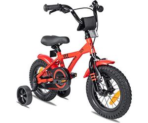 PROMETHEUS BICYCLES Velo Enfant 3 Ans Garcon vélo Fille 12 Pouces a Roulette pour 3 a 5 Ans - BMX en Rouge