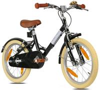 PROMETHEUS BICYCLES Vélo rétro pour enfant de 16" à partir de 5 ans - Vélo pour fille et garçon - Noir