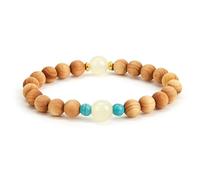 Prometis Bracelet tendance - Perles de pierres précieuses noctilucentes et perles en palissandre - Améliorez votre chance et votre Feng Shui - Bracelet d'énergie et de guérison pour la protection, la