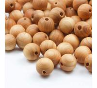 Prometis Lot de 100 perles rondes en bois de santal naturel de 15 mm, magnifiques perles artisanales polies faites la main, pour pri res, mala,