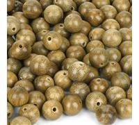 Prometis Lot de 200 perles rondes en bois de santal naturel de 10 mm, magnifiques perles artisanales polies faites la main pour pri res, mala,
