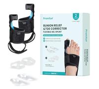 Promifun Correcteur d'oignon pour homme et femme - 1 paire d'attelles réglables avec gel souple - Soulagement de la douleur pour oignon et redresseur d'orteils avec sangle antidérapante(Black)