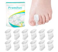 Promifun Lot de 12 séparateurs d'orteils en gel améliorés pour redresser les orteils, les oignons, les callosités - Correcteur d'oignon en silicone souple pour homme et femme (Medium)