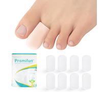Promifun Protecteurs d'orteils en silicone - 4 paires de manchons de protection d'orteils en gel - Embouts d'orteils avec huiles essentielles d'aloe vera (couleur transparente + 4M)