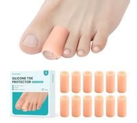 Promifun Protection Orteil Silicone - 12 Pièces Protege Orteil en Gel Souple, Séparateurs d'Orteils pour Confort et Protection Contre les Frottements(beige)