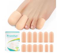 Promifun protection orteil silicone - 12pcs Protege orteil silicone, capuchon orteil, idéal pour les ongles manquants ou incarnés, les cors, les ampoules, les orteils en marteau(4L+6M+2S)