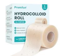 Promifun Rouleau de bandages hydrocolloïdes pour ampoules - 6 cm x 500 cm découpés pour s'adapter - Coussin de talon autocollant très absorbant pour brûlures, ampoules, soins de l'acné, essentiel à