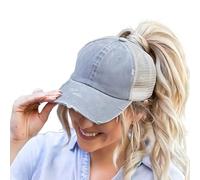 ProMindFun Casquette de Baseball réglable pour Femme et Fille, Compatible avec Queue de Cheval et Chignon - Motif Camouflage, 56 EU