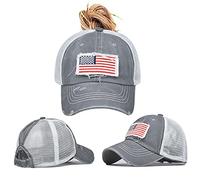 ProMindFun Casquette de Baseball réglable pour Femme et Fille, Compatible avec Queue de Cheval et Chignon - Motif Camouflage, 56 EU