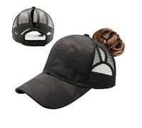 ProMindFun Casquette de Baseball réglable pour Femme et Fille, Compatible avec Queue de Cheval et Chignon - Motif Camouflage, 56 EU