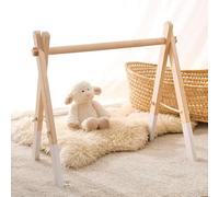 Promise Babe Arche de jeu bébé en bois Baby Gym Bois Arche de jeu nouveau-né Jouet Arche de jeu Centre d'activité bébé Blanc Design Amovible Arche de jeu Babies Bois Chambre d'enfant