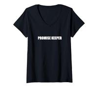 Promise Keeper T-Shirt avec Col en V, Femme, Noir, XL