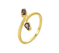 Promise Ring Anneau Or 18 Carats Au750 Améthyste Goutte D'Eau Taille Mère pour Sœur Fiançailles Bijoux