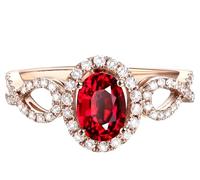 Promise Ring Bague Anneau Rose Gold Or 18 Carats Ruby Créé en Laboratoire Infini Taille Solide Non Plaqué Mise à Niveau 3.0 pour Hommes Fiançailles Bijoux
