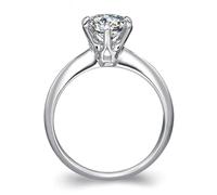 Promise Ring Bijoux Argent Homme Personnalisé Or Blanc 14 Carats Au585 avec Un Diamant de Laboratoire de 1 CT Taille Solide Non Plaqué Mode pour Épouse Anniversaire Bijoux