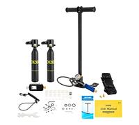 PromiseFly Lot de 2 mini bouteilles de plongée de 0,5 l pour la plongée en eau plate, support du réservoir de poumon, 5 à 10 minutes, respiration sous-marine, petit cylindre de plongée pour la