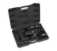 PromiseFly Lot de 23 extracteurs d'injecteurs pneumatiques portables avec adaptateur, outil d'injecteur, extracteur en acier, kit d'outils de démontage pour réparation automobile (noir)